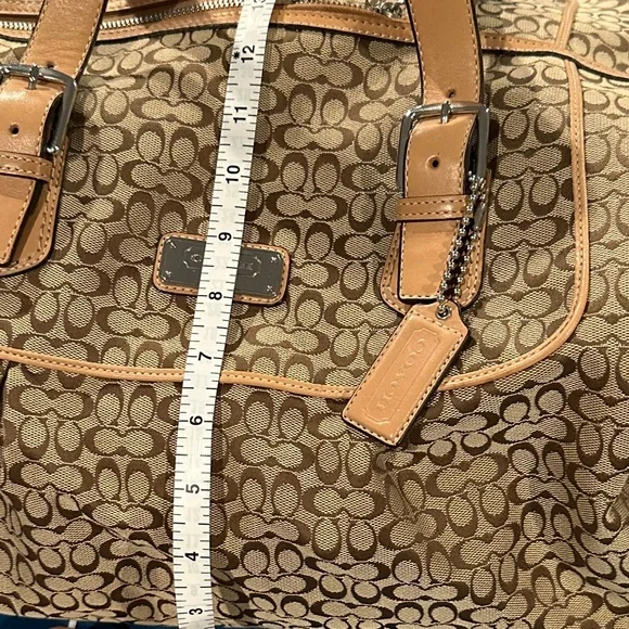 Coach Brown Canvas Signature Travel Bag & Makeup tote - Picture 14 of 16